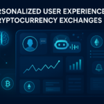 Futuristic dashboard showing personalized cryptocurrency exchange features with AI-powered insights and trading charts.